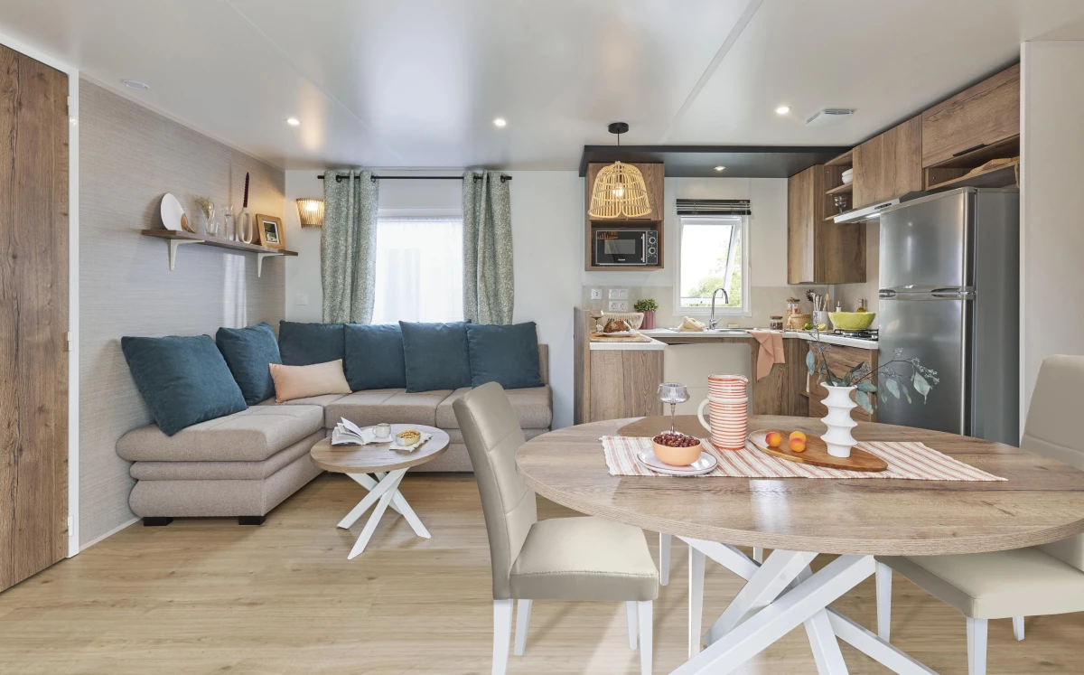 Cuisine et séjour mobilhome