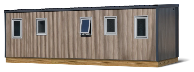 Vue arrière du mobil-home