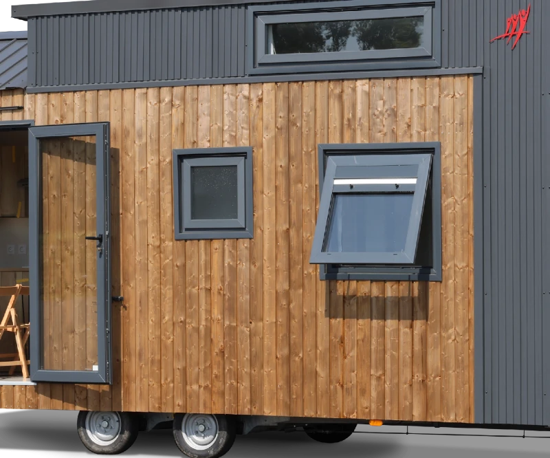 Vue extérieure bois marron vertical